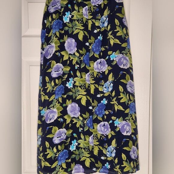 Vtg Sophisticates JonathanMartin L Mlticlr 100%SILK FloralPrintWomen Maxi Skirt - Picture 7 of 9
